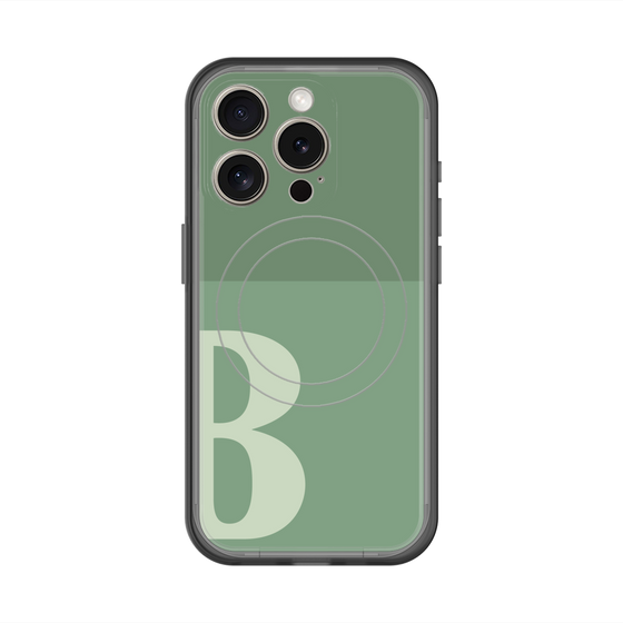スリムプロテクションプレミアムケース with MagSafe［ オリジナル - initial two tone - B green ］