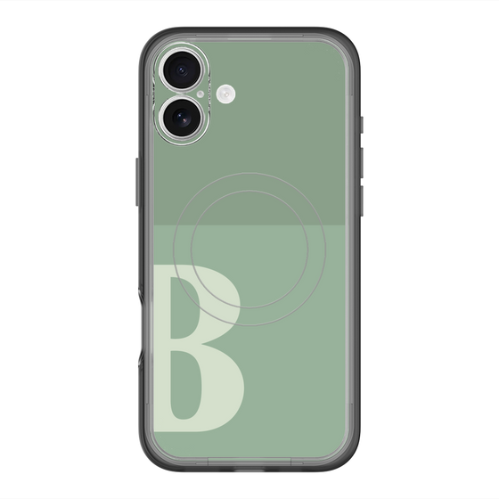 スリムプロテクションプレミアムケース with MagSafe［ オリジナル - initial two tone - B green ］