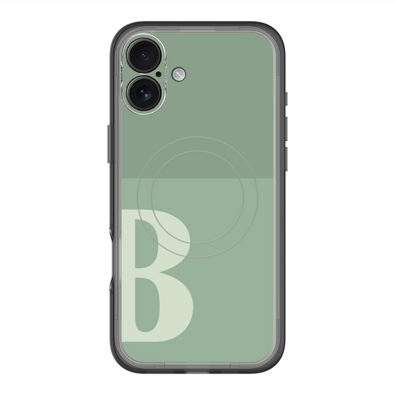 スリムプロテクションプレミアムケース with MagSafe［ オリジナル - initial two tone - B green ］