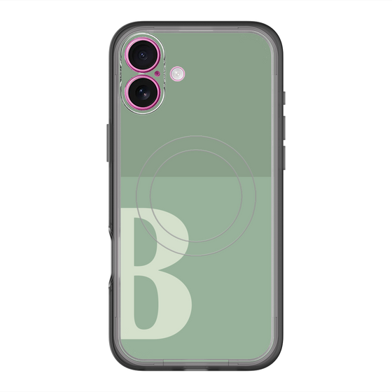 スリムプロテクションプレミアムケース with MagSafe［ オリジナル - initial two tone - B green ］