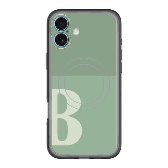 スリムプロテクションプレミアムケース with MagSafe［ オリジナル - initial two tone - B green ］