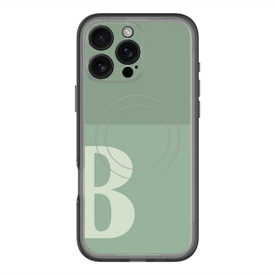 スリムプロテクションプレミアムケース with MagSafe［ オリジナル - initial two tone - B green ］