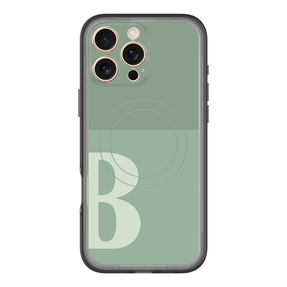 スリムプロテクションプレミアムケース with MagSafe［ オリジナル - initial two tone - B green ］
