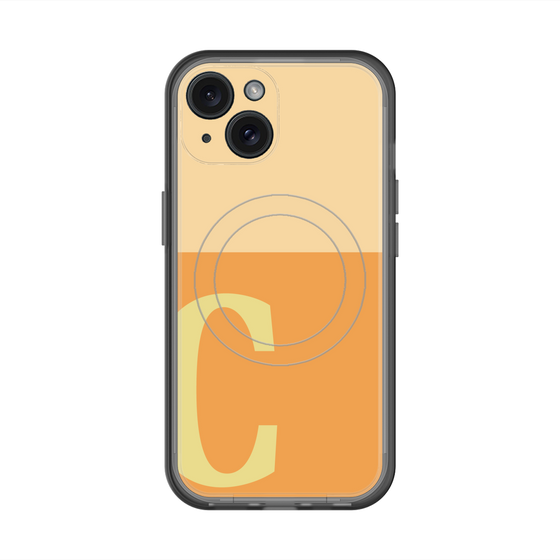 スリムプロテクションプレミアムケース with MagSafe［ オリジナル - initial two tone - C orange ］