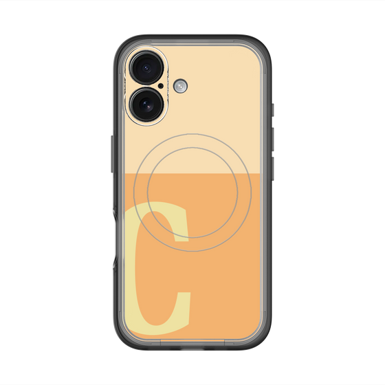 スリムプロテクションプレミアムケース with MagSafe［ オリジナル - initial two tone - C orange ］