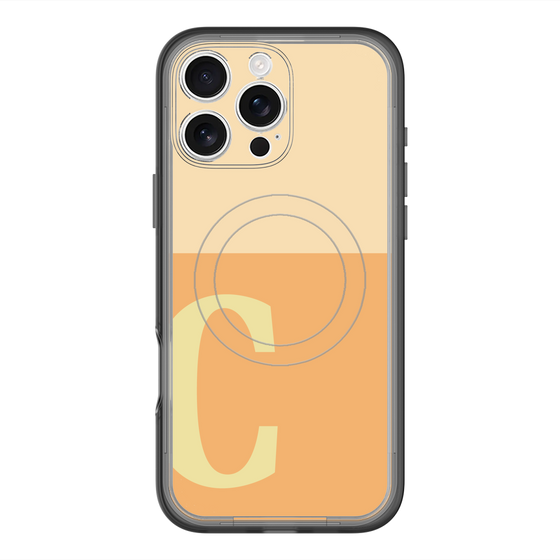 スリムプロテクションプレミアムケース with MagSafe［ オリジナル - initial two tone - C orange ］