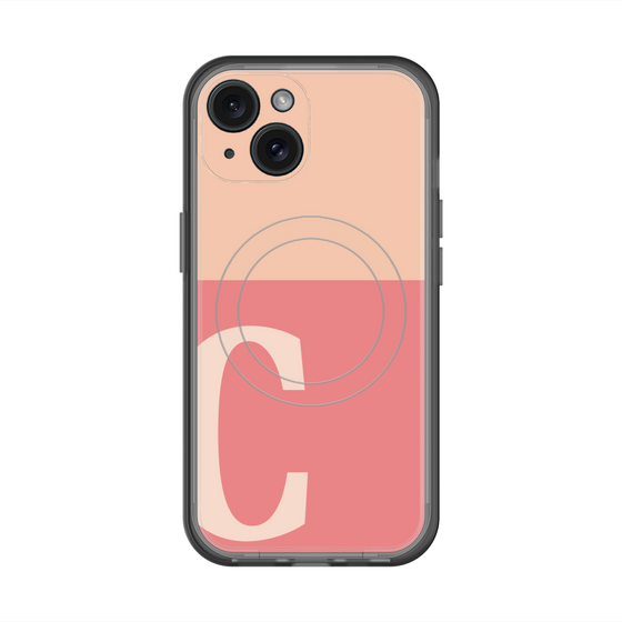 スリムプロテクションプレミアムケース with MagSafe［ オリジナル - initial two tone - C pink ］