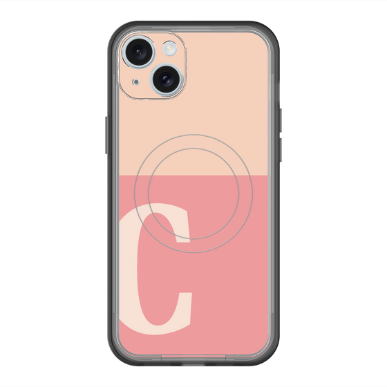 スリムプロテクションプレミアムケース with MagSafe［ オリジナル - initial two tone - C pink ］