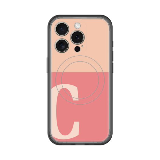 スリムプロテクションプレミアムケース with MagSafe［ オリジナル - initial two tone - C pink ］