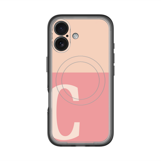 スリムプロテクションプレミアムケース with MagSafe［ オリジナル - initial two tone - C pink ］