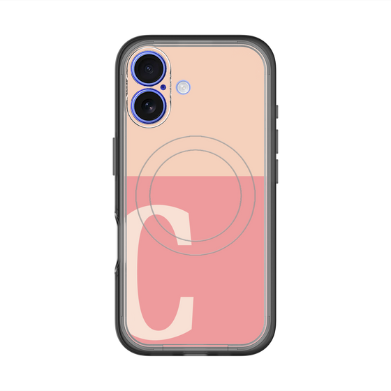 スリムプロテクションプレミアムケース with MagSafe［ オリジナル - initial two tone - C pink ］