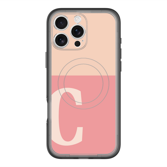スリムプロテクションプレミアムケース with MagSafe［ オリジナル - initial two tone - C pink ］