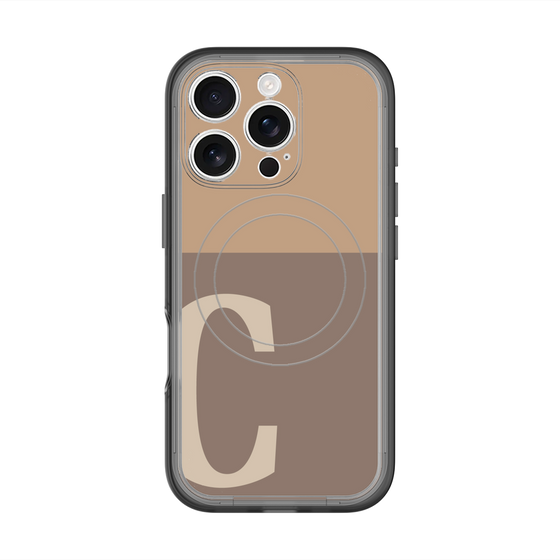スリムプロテクションプレミアムケース with MagSafe［ オリジナル - initial two tone - C brown ］