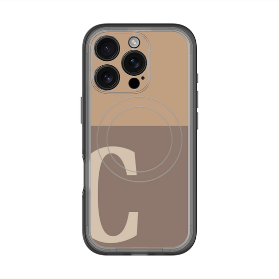スリムプロテクションプレミアムケース with MagSafe［ オリジナル - initial two tone - C brown ］