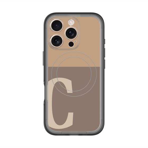 スリムプロテクションプレミアムケース with MagSafe［ オリジナル - initial two tone - C brown ］