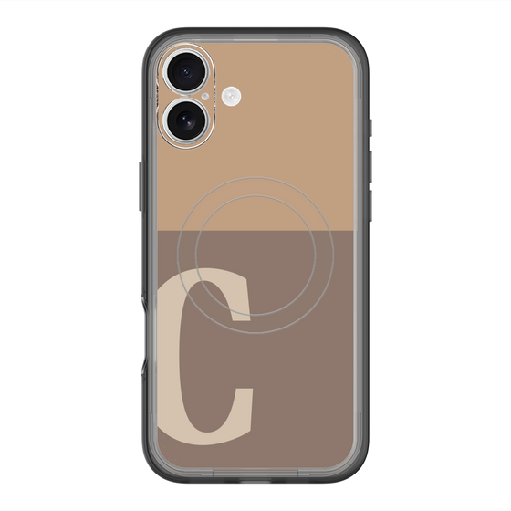 スリムプロテクションプレミアムケース with MagSafe［ オリジナル - initial two tone - C brown ］
