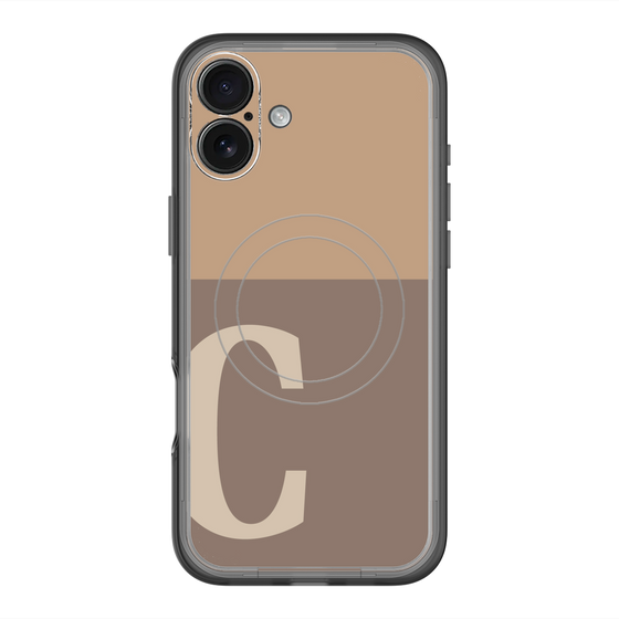 スリムプロテクションプレミアムケース with MagSafe［ オリジナル - initial two tone - C brown ］