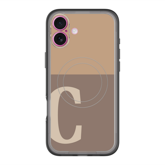 スリムプロテクションプレミアムケース with MagSafe［ オリジナル - initial two tone - C brown ］