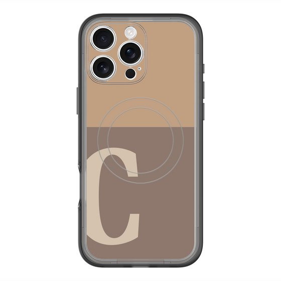 スリムプロテクションプレミアムケース with MagSafe［ オリジナル - initial two tone - C brown ］