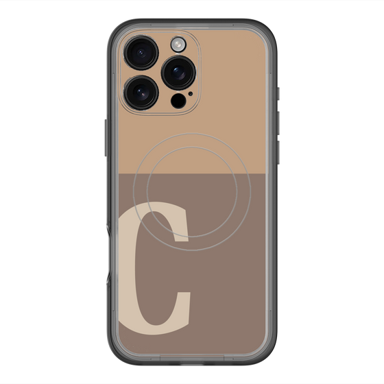 スリムプロテクションプレミアムケース with MagSafe［ オリジナル - initial two tone - C brown ］