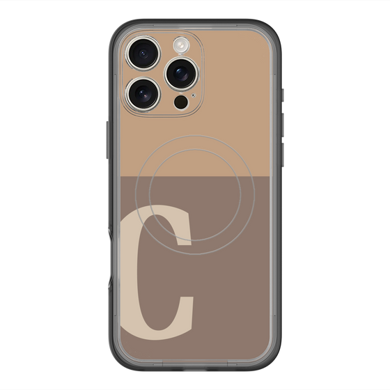 スリムプロテクションプレミアムケース with MagSafe［ オリジナル - initial two tone - C brown ］