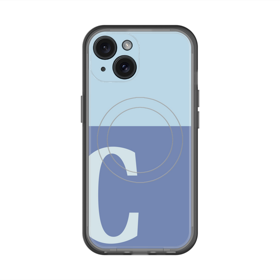 スリムプロテクションプレミアムケース with MagSafe［ オリジナル - initial two tone - C blue ］
