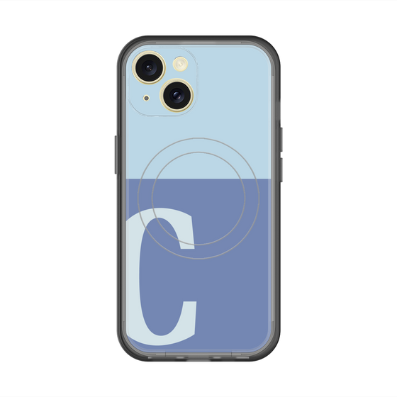 スリムプロテクションプレミアムケース with MagSafe［ オリジナル - initial two tone - C blue ］