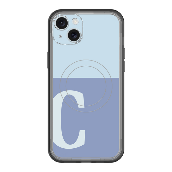スリムプロテクションプレミアムケース with MagSafe［ オリジナル - initial two tone - C blue ］