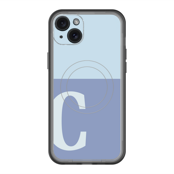 スリムプロテクションプレミアムケース with MagSafe［ オリジナル - initial two tone - C blue ］