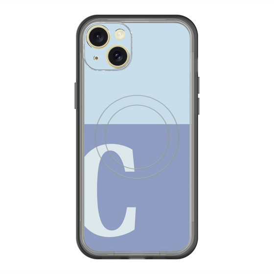 スリムプロテクションプレミアムケース with MagSafe［ オリジナル - initial two tone - C blue ］