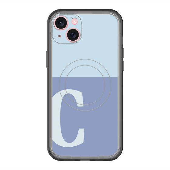 スリムプロテクションプレミアムケース with MagSafe［ オリジナル - initial two tone - C blue ］