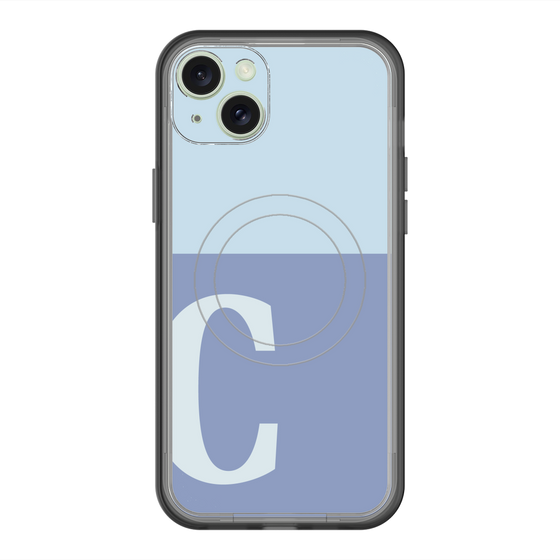 スリムプロテクションプレミアムケース with MagSafe［ オリジナル - initial two tone - C blue ］