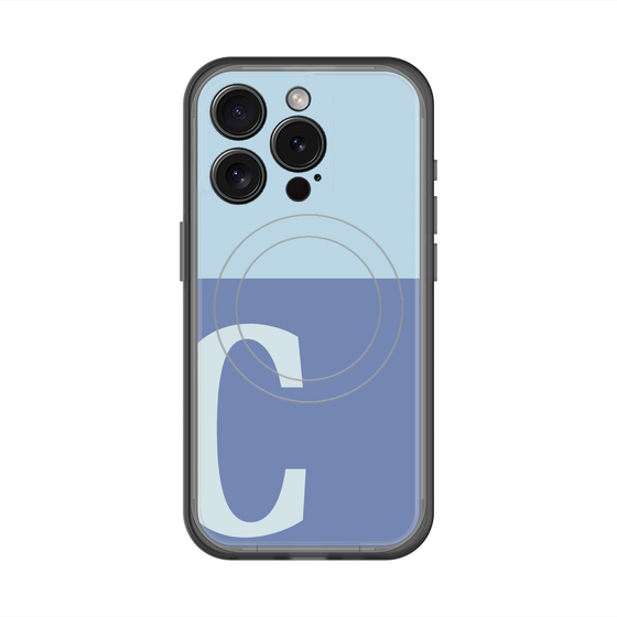 スリムプロテクションプレミアムケース with MagSafe［ オリジナル - initial two tone - C blue ］