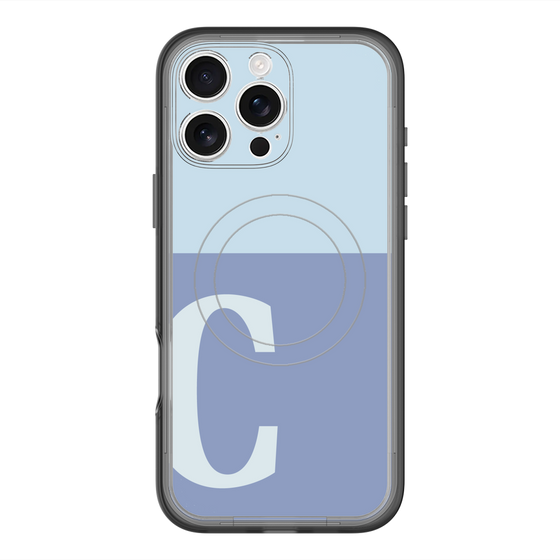 スリムプロテクションプレミアムケース with MagSafe［ オリジナル - initial two tone - C blue ］