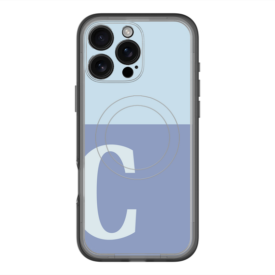 スリムプロテクションプレミアムケース with MagSafe［ オリジナル - initial two tone - C blue ］
