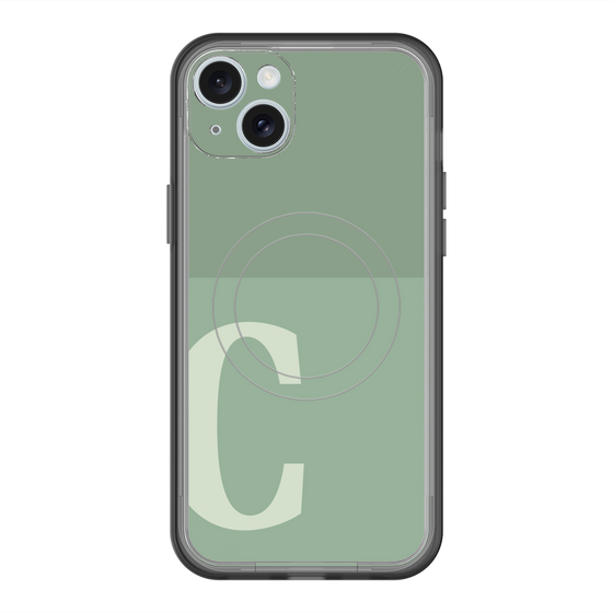 スリムプロテクションプレミアムケース with MagSafe［ オリジナル - initial two tone - C green ］