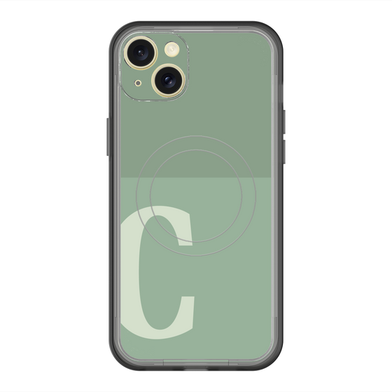 スリムプロテクションプレミアムケース with MagSafe［ オリジナル - initial two tone - C green ］