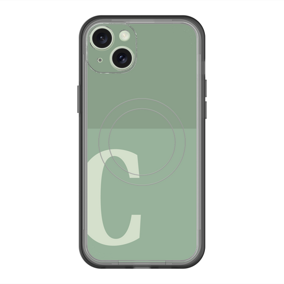 スリムプロテクションプレミアムケース with MagSafe［ オリジナル - initial two tone - C green ］
