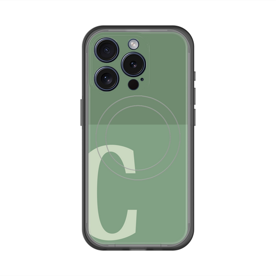 スリムプロテクションプレミアムケース with MagSafe［ オリジナル - initial two tone - C green ］