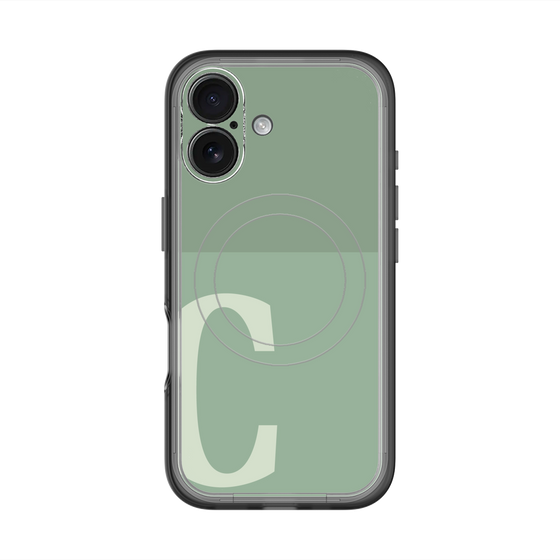 スリムプロテクションプレミアムケース with MagSafe［ オリジナル - initial two tone - C green ］