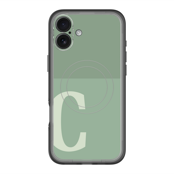 スリムプロテクションプレミアムケース with MagSafe［ オリジナル - initial two tone - C green ］