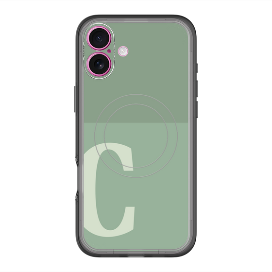 スリムプロテクションプレミアムケース with MagSafe［ オリジナル - initial two tone - C green ］