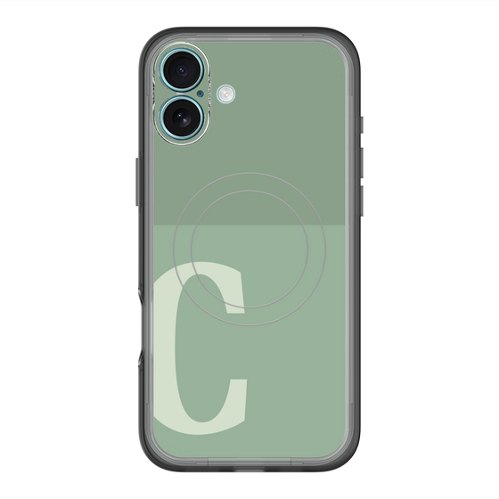スリムプロテクションプレミアムケース with MagSafe［ オリジナル - initial two tone - C green ］