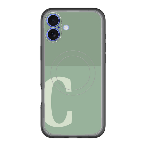 スリムプロテクションプレミアムケース with MagSafe［ オリジナル - initial two tone - C green ］