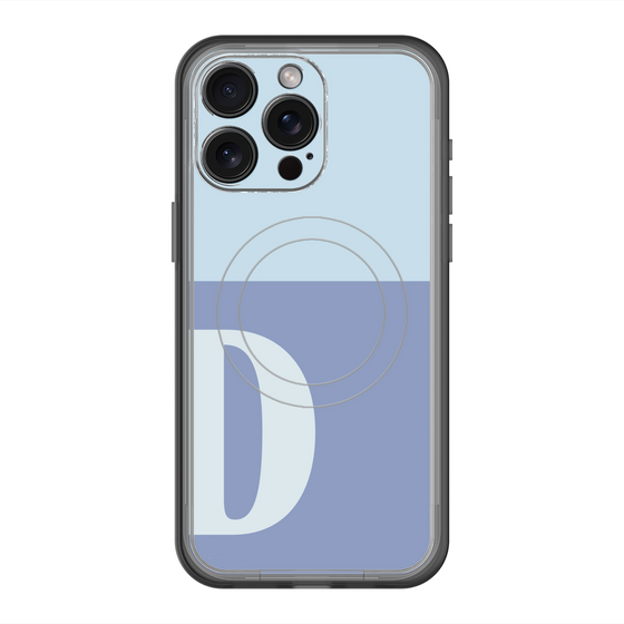 スリムプロテクションプレミアムケース with MagSafe［ オリジナル - initial two tone - D blue ］