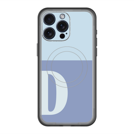 スリムプロテクションプレミアムケース with MagSafe［ オリジナル - initial two tone - D blue ］