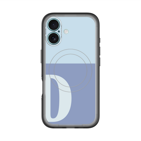 スリムプロテクションプレミアムケース with MagSafe［ オリジナル - initial two tone - D blue ］
