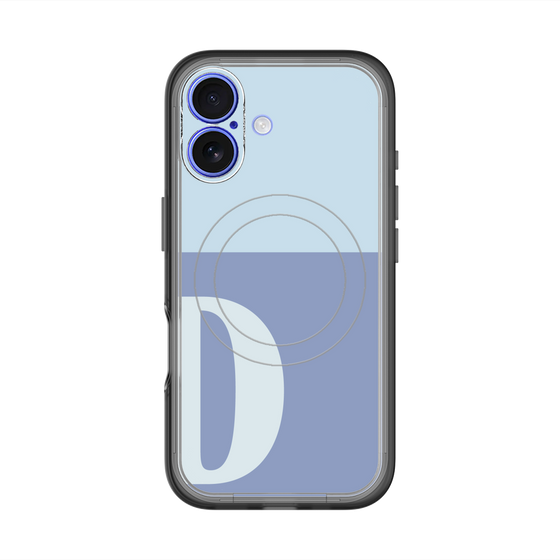 スリムプロテクションプレミアムケース with MagSafe［ オリジナル - initial two tone - D blue ］