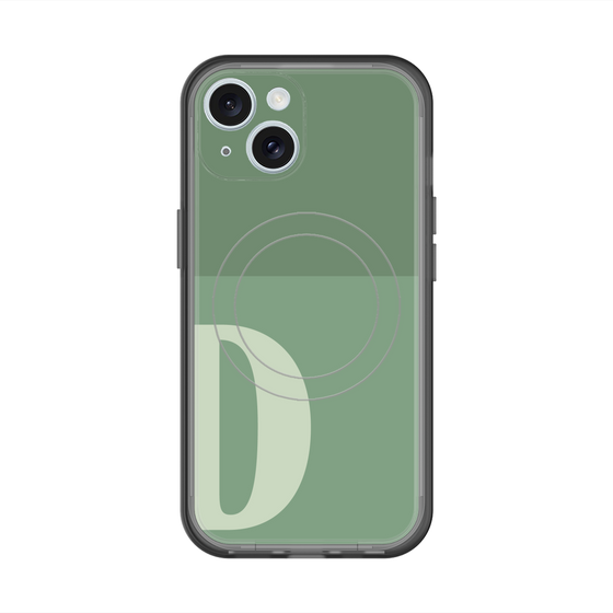 スリムプロテクションプレミアムケース with MagSafe［ オリジナル - initial two tone - D green ］