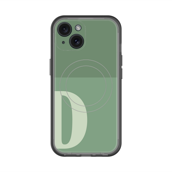 スリムプロテクションプレミアムケース with MagSafe［ オリジナル - initial two tone - D green ］